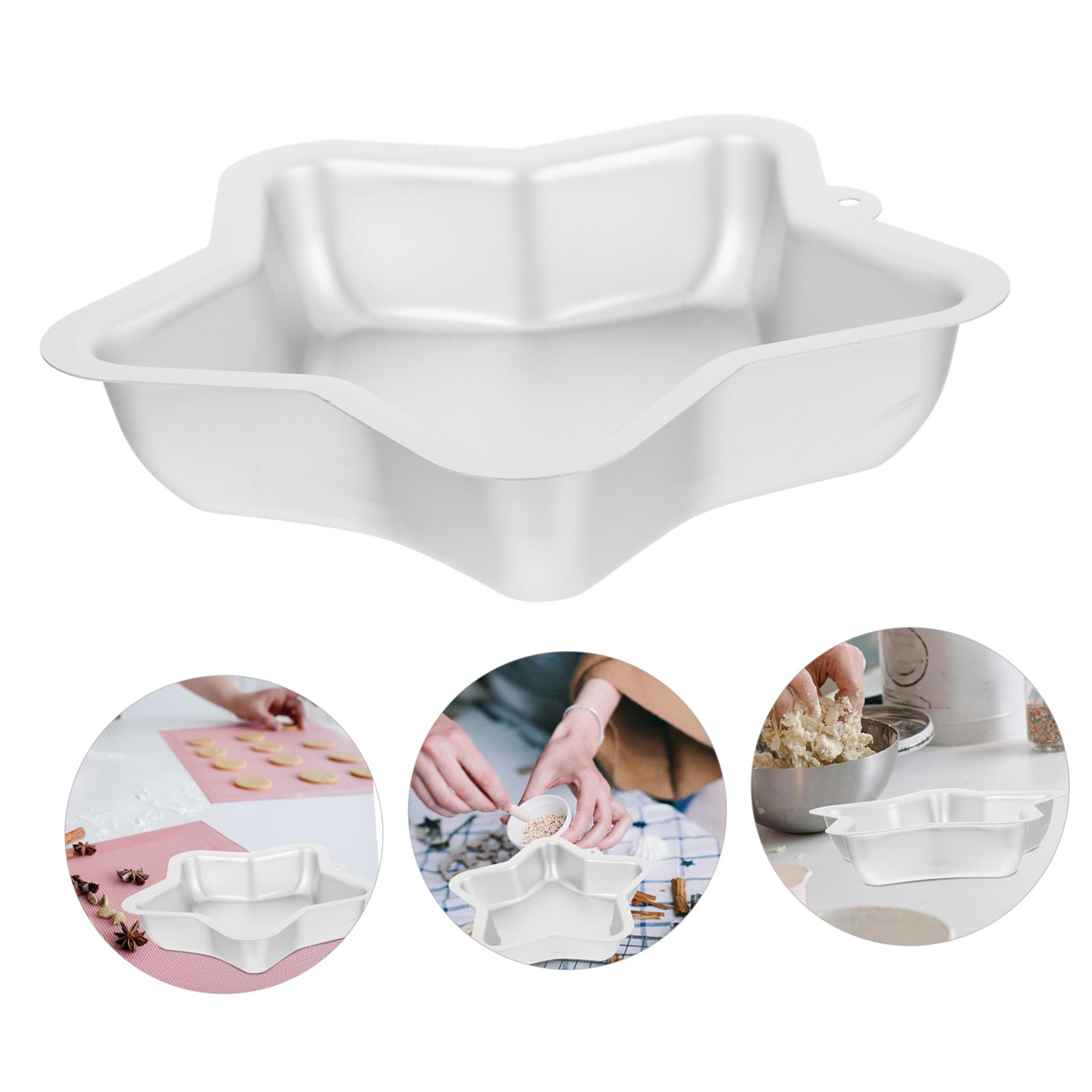 Uonlytech 2 Pezzi Stampo per Torta Stella in Lega di Alluminio Antiaderente e Riscaldamento Uniforme Forma Cinque Punte per Dolci Cheesecake Pane e Prodotti da Forno per Casa e Festa