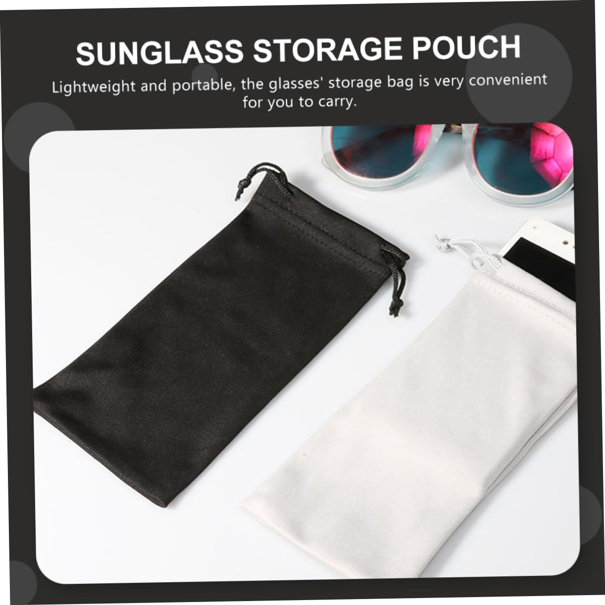 Supvox Kordelzugtasche Für Sonnenbrillen Sonnenbrillenetui Herren Taschen Goggle Sonnenbrillentasche Hartschalenetui Für Sonnenbrillen Schnee Skibrillen Black Flanell