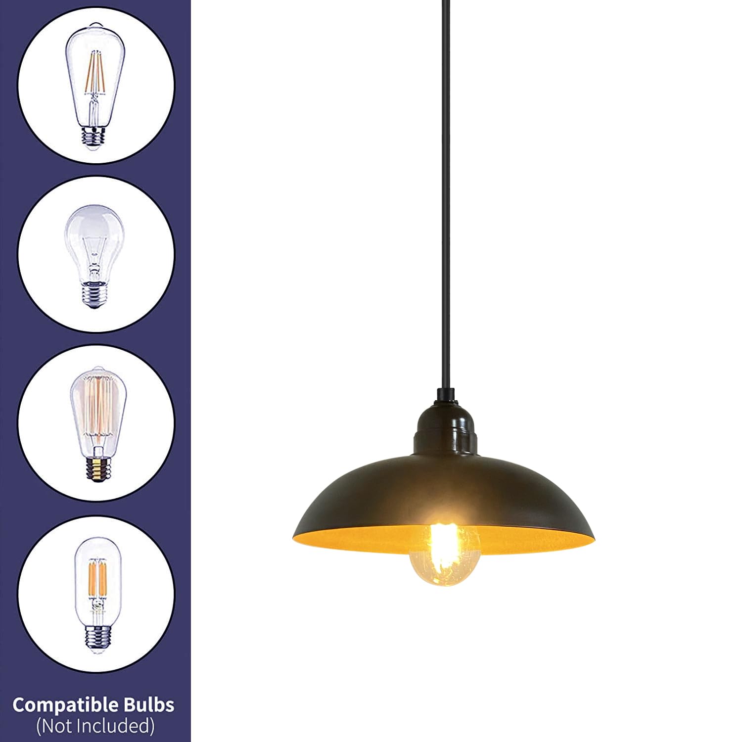 Outdoor Hängelampe mit Stecker Lampe Hängend Pavillon Beleuchtung Lampenfassung E27 4.5m Kabel Schwarz Deckenleuchte Außen Pendelleuchte Steckdose Gartenlampen Draußen Balkon Terrassen
