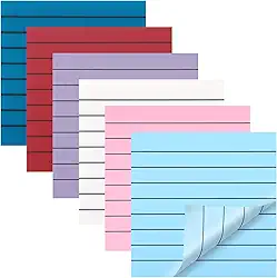 6 blocos para fazer para listar notas adesivas, 300 folhas forradas bloco de notas de cores sortidas lista de lembretes para agenda diária, lista de verificação de reuniões, materiais de escritório em