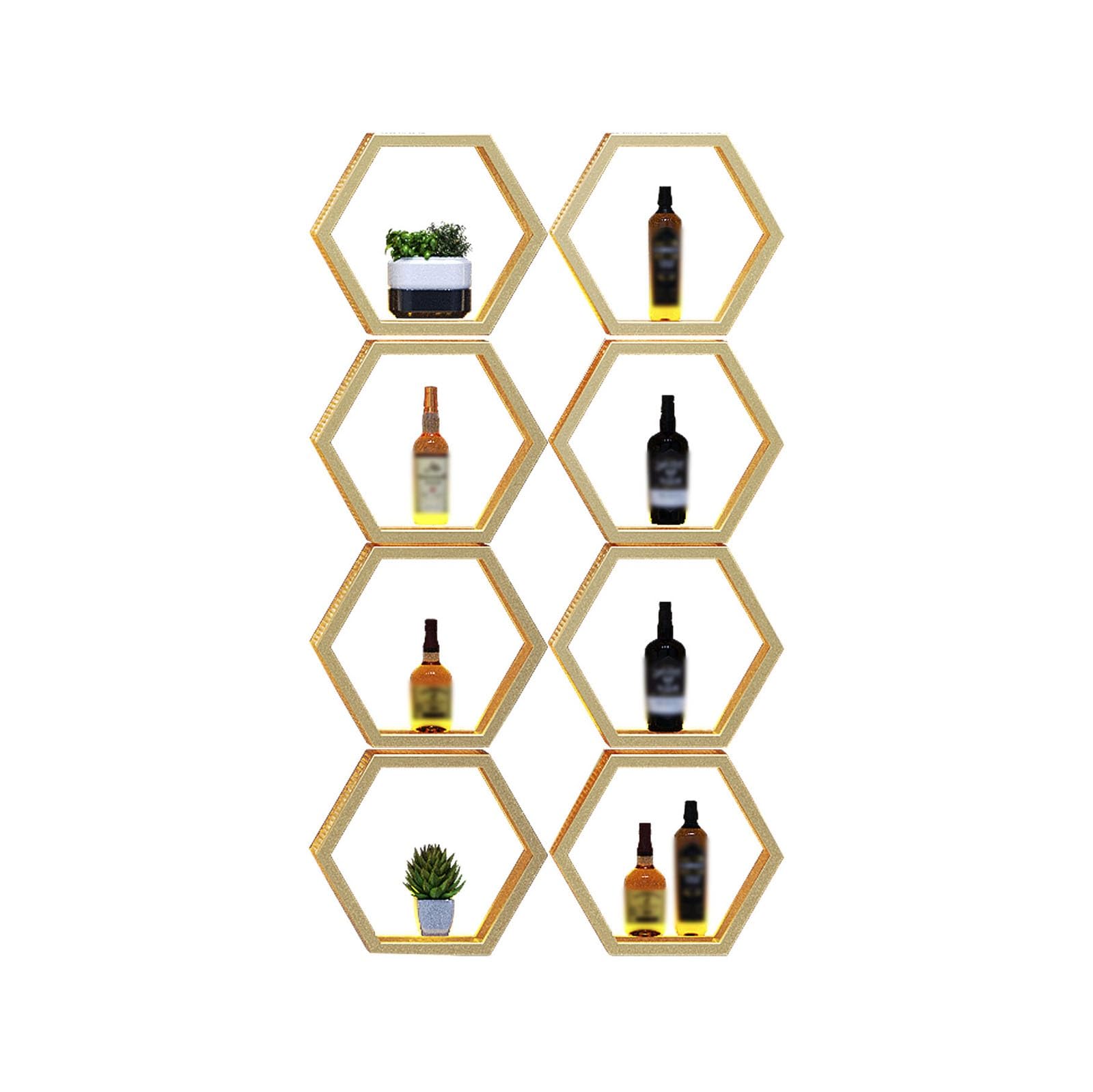 Étagère à liqueur haut de gamme en fer forgé et LED