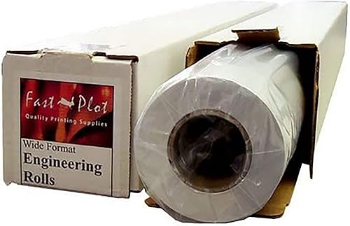FastPlot Bond Plotter Paper 92 Bright - Núcleo de 18 pulgadas x 150 pies 2 pulgadas 4 rollos