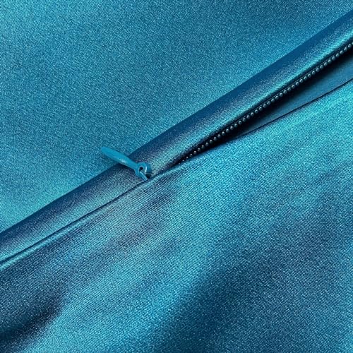 townssilk Both Side 100% 19mm Pure Mulberry Silk Pillowcase for Hair and Skin Health 50x90cm size Pillow Case Cushion Cover with Hidden Zipper 600 Thread Count peacockblue - Image 4