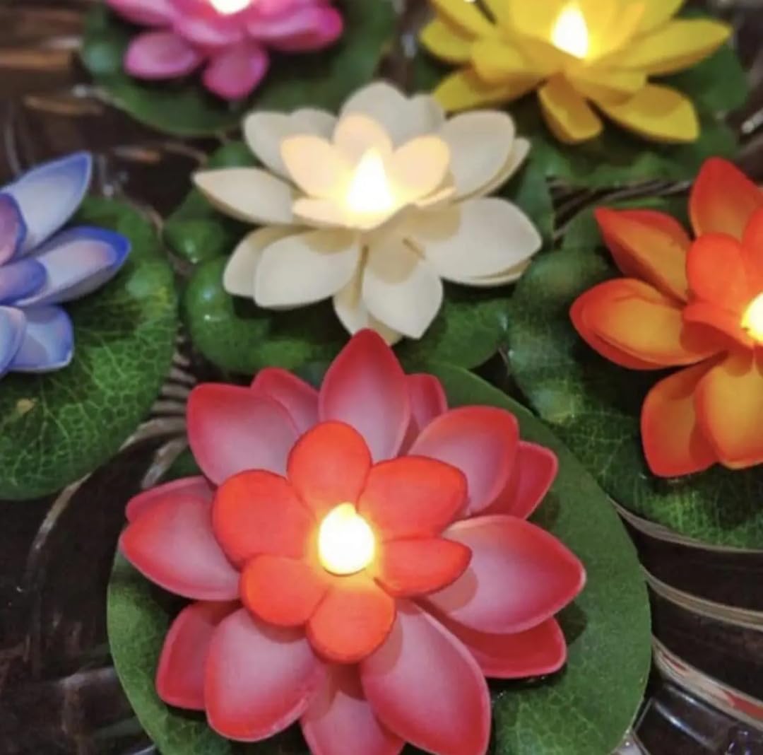 VRB Dec™ Acrylic Flameless & Smokeless Decorative Candles Led Tea Light Candle Perfect for Gifting, Birthday, Diwali, Christmas,Decorative Candles,Balcony, Birthday (Lotus Water Sensored - 6 Pcs) (B0CHFNC6JW) Amazon Price History, Amazon Price Tracker