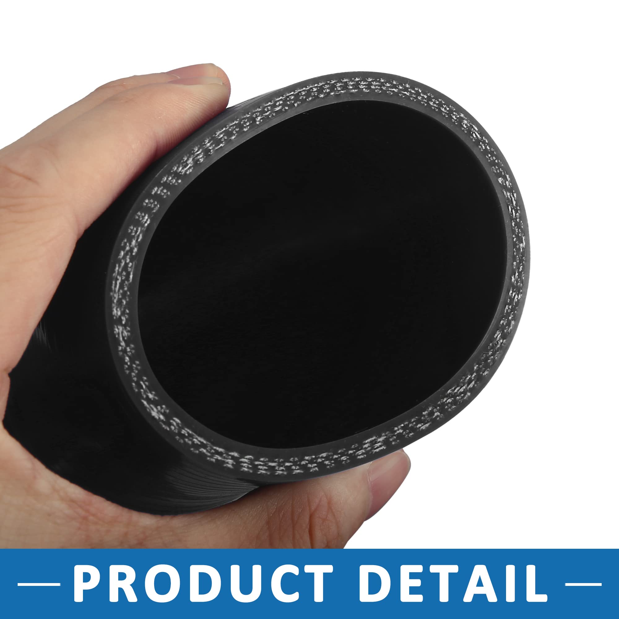 Tubo Silicone Universale 54mm 90° Per Intercooler – Gomito Nero Per Impianto Raffreddamento Motore, -60°C +300°C