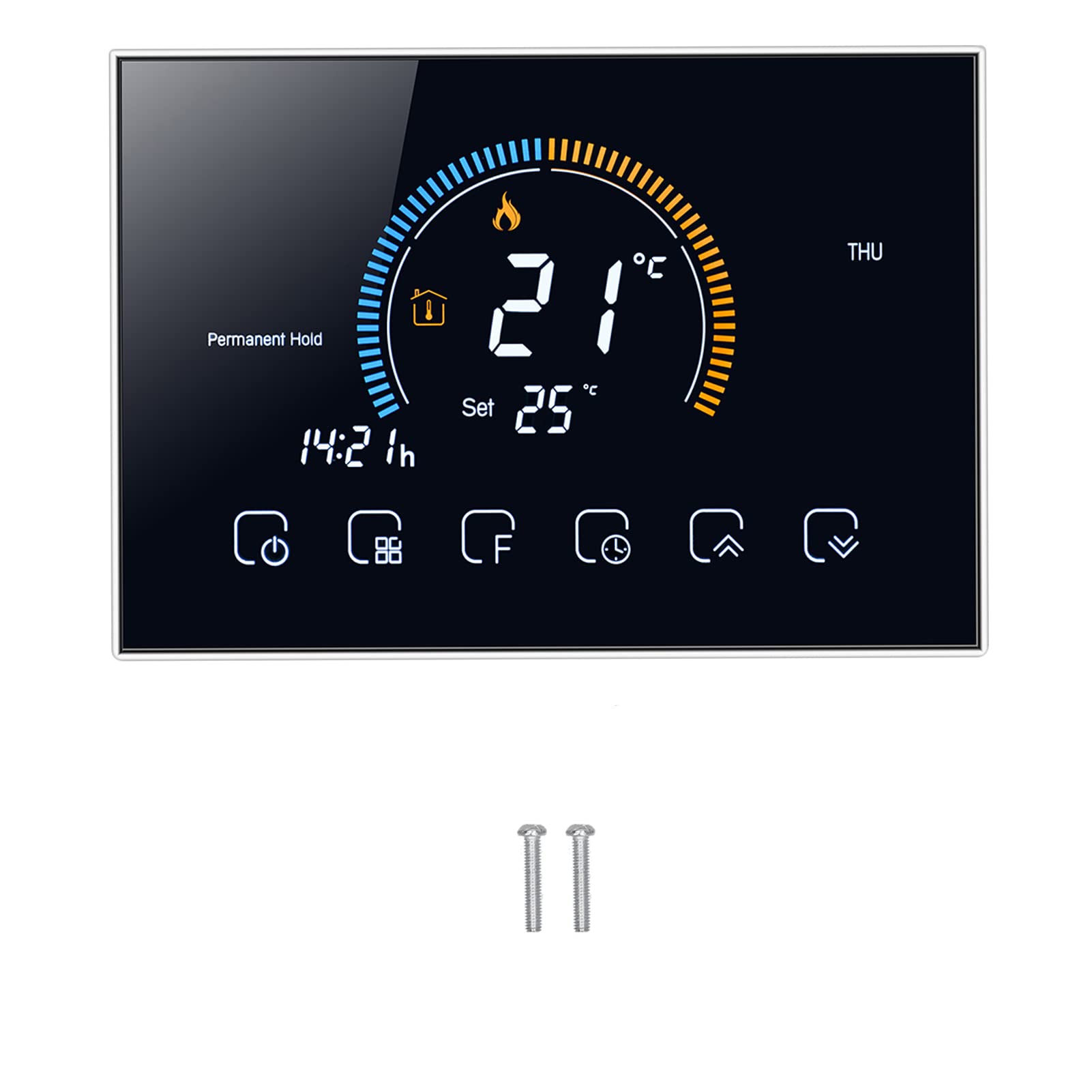 Yctze Termostato Intelligente con Touchscreen LCD da 4,8 Pollici per Un Accurato Controllo della Temperatura - Termostato Programmabile AC e Scaldabagno (#1)