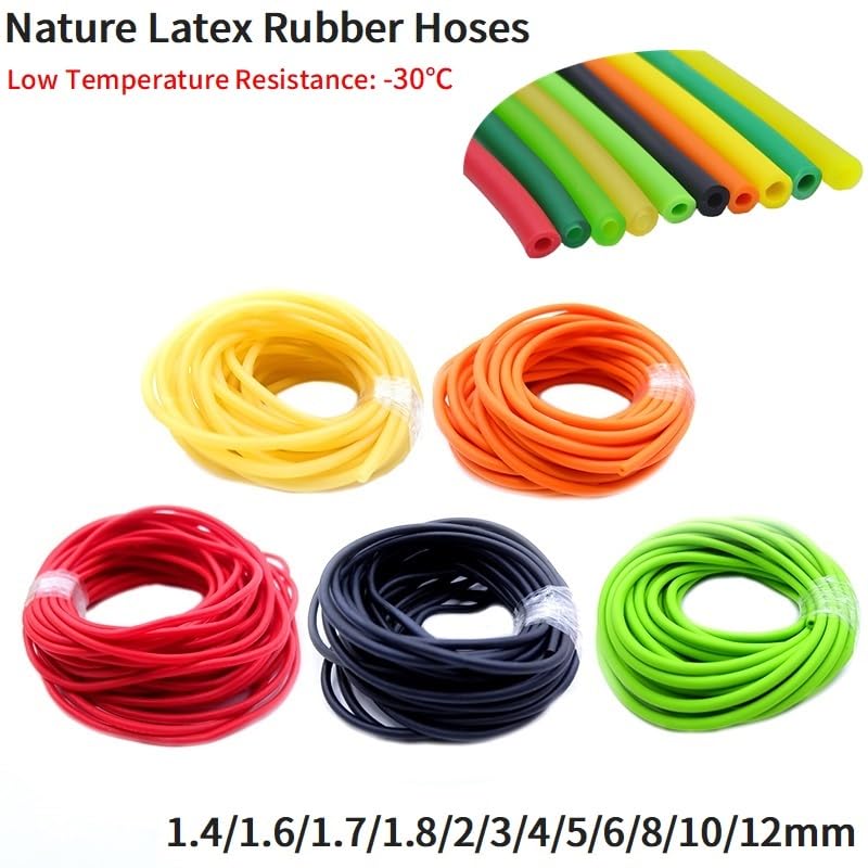 Tubo de goma de látex, mangueras de goma de látex natural de 1,6 a 17 mm, 2 metros, 5 metros para agua de aire (2 mm x 4 mm, 5 metros)