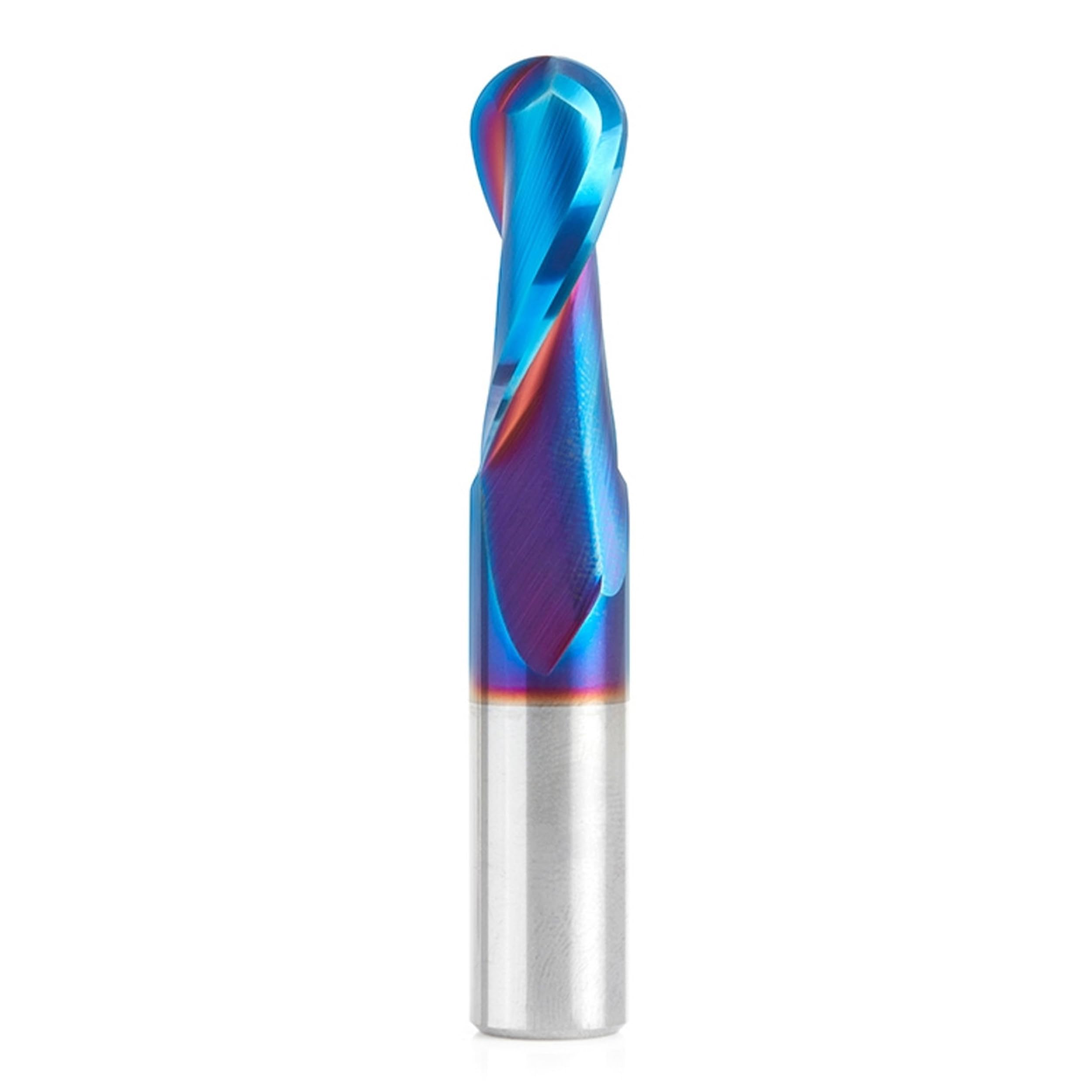 Amana Tool Solid Carbide Up-Cut Ball Nose Spiral Router Bit for Wood, Plastic, MDF, Foam, 46380-K, 1/2 Dia x 1-1/4 Inch x 1/2 Shank Spektra Extreme Tool Life Coated