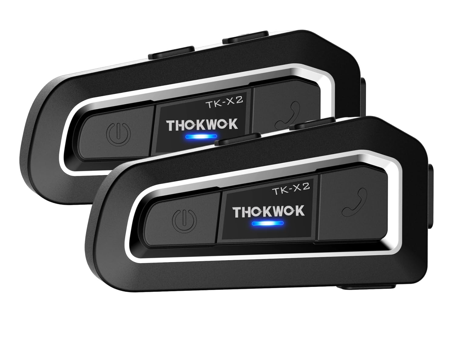 Motorcycle Helmet Bluetooth Headset Up to 3 Riders, TK-X2 1000m Helmet Bluetooth Intercom with FM Radio/Stereo Music,Universal Communication System Headphones for Snowmobile/ATV/Motocross