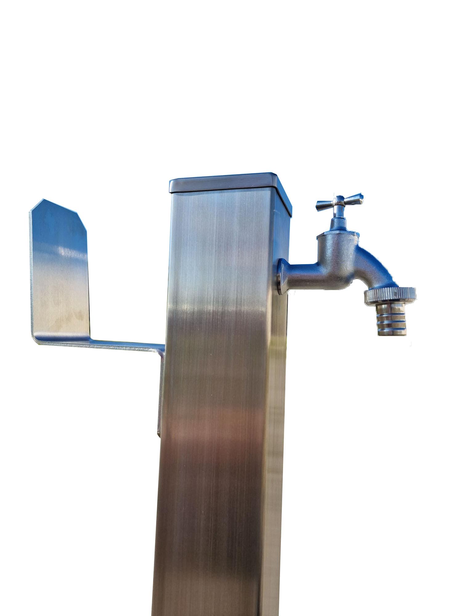 Wassersäule Edelstahl 3/4" Zoll 95 cm mit SchlauchhalterWasserverteiler Wasserzapfstelle Zapfstelle 95 cm