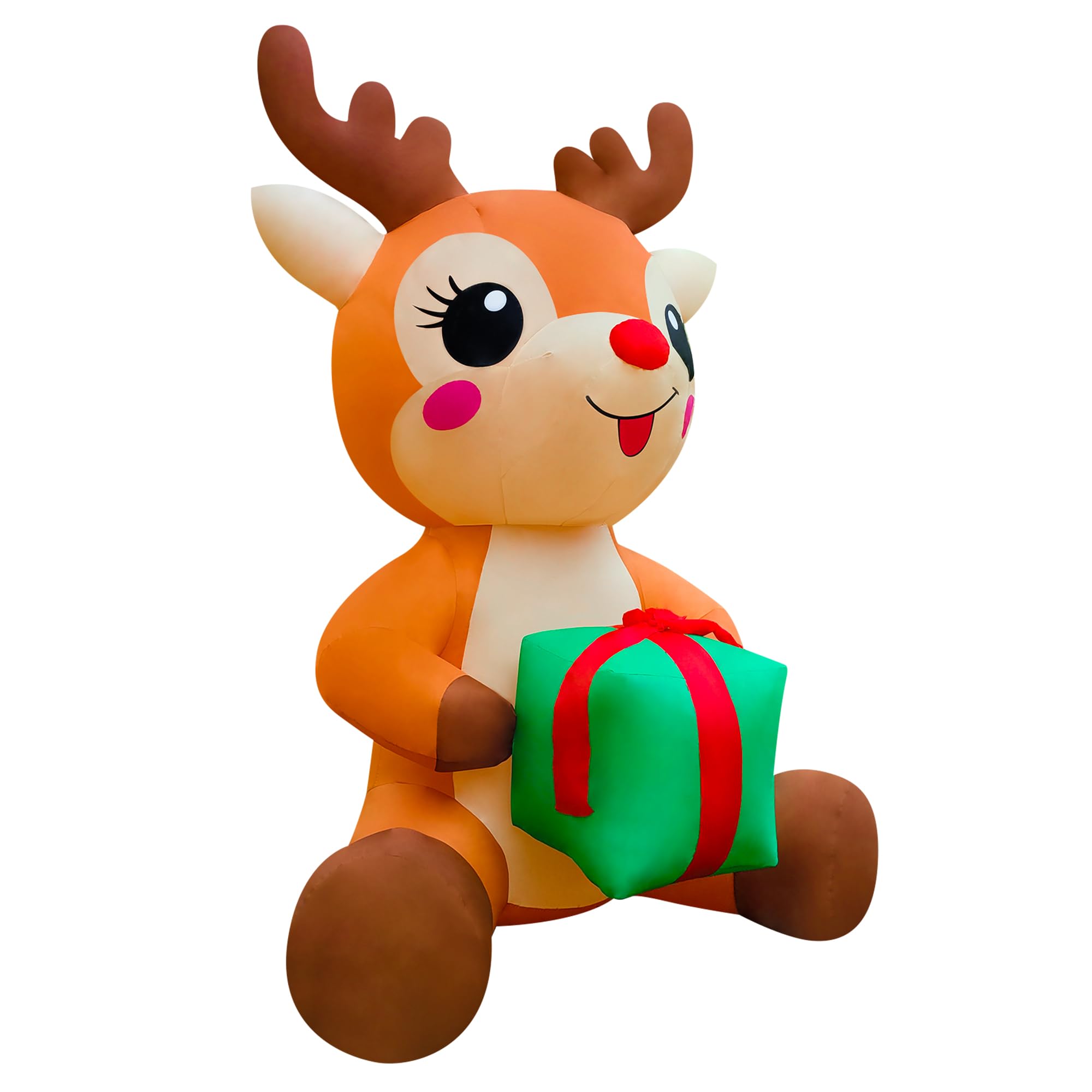Decoración inflable gigante de 12 pies para patio de Navidad, patio inflable al aire libre con caja de regalo, LED integrado para fiestas de vacaciones, jardín y exhibición comercial