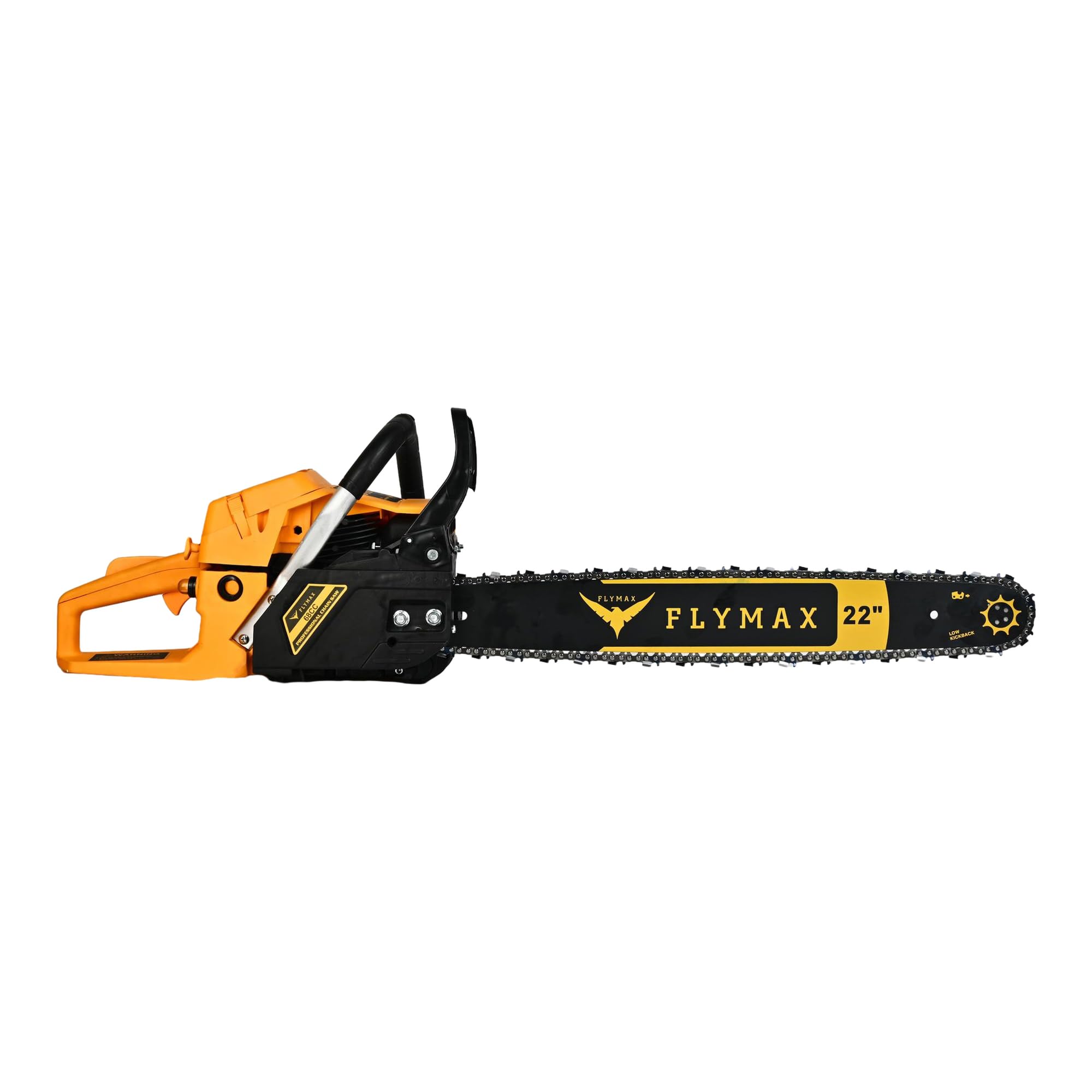 HYCO Flymax 58CC 2 Stroke Petrol Chainsaw, 22-inch Bar, Heavy-Duty Wood Cutting Machine with Faster Titanium Chain, Taiwan made