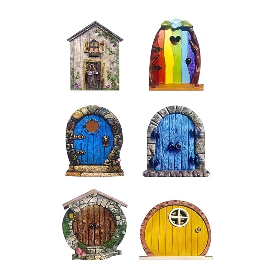 DUJIA Miniature Fairy Door Home Creative Yard Art Mini Arch Window Door