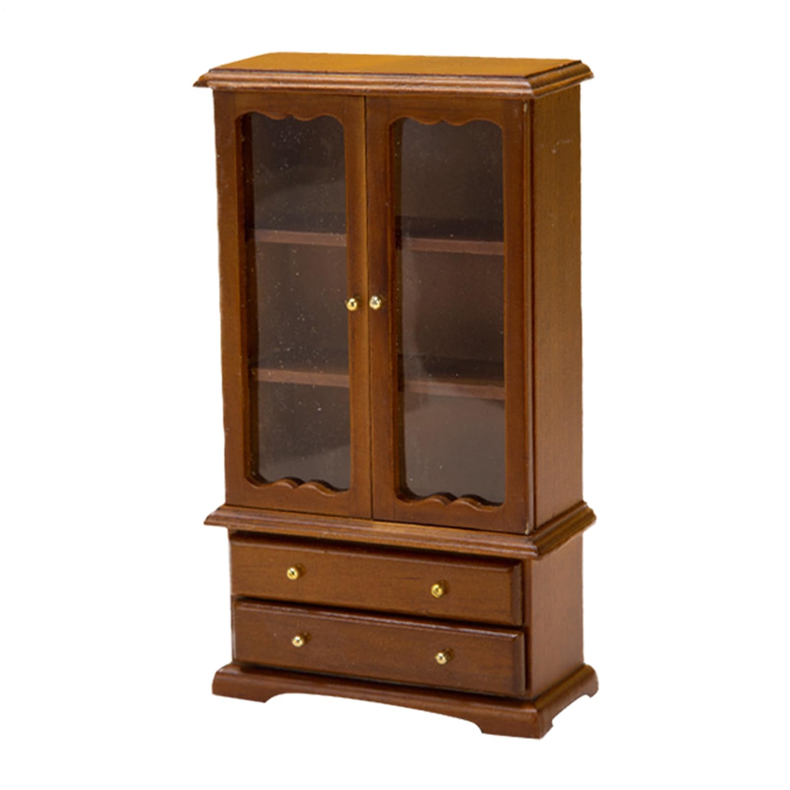 Doll House Bookshelf Furniture - 3 Floors Miniature Display Shelf, Wooden Bookcase Cabinet | 15cm Tall Accessory For Living Room Library Study, Realistic Miniature Display Rack