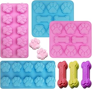 4 szt. foremki w kształcie kości nadruk łap, nieprzywierające formy do pieczenia Sonku do robienia psiaków dla psów czekolady Cukierki kostki lodu