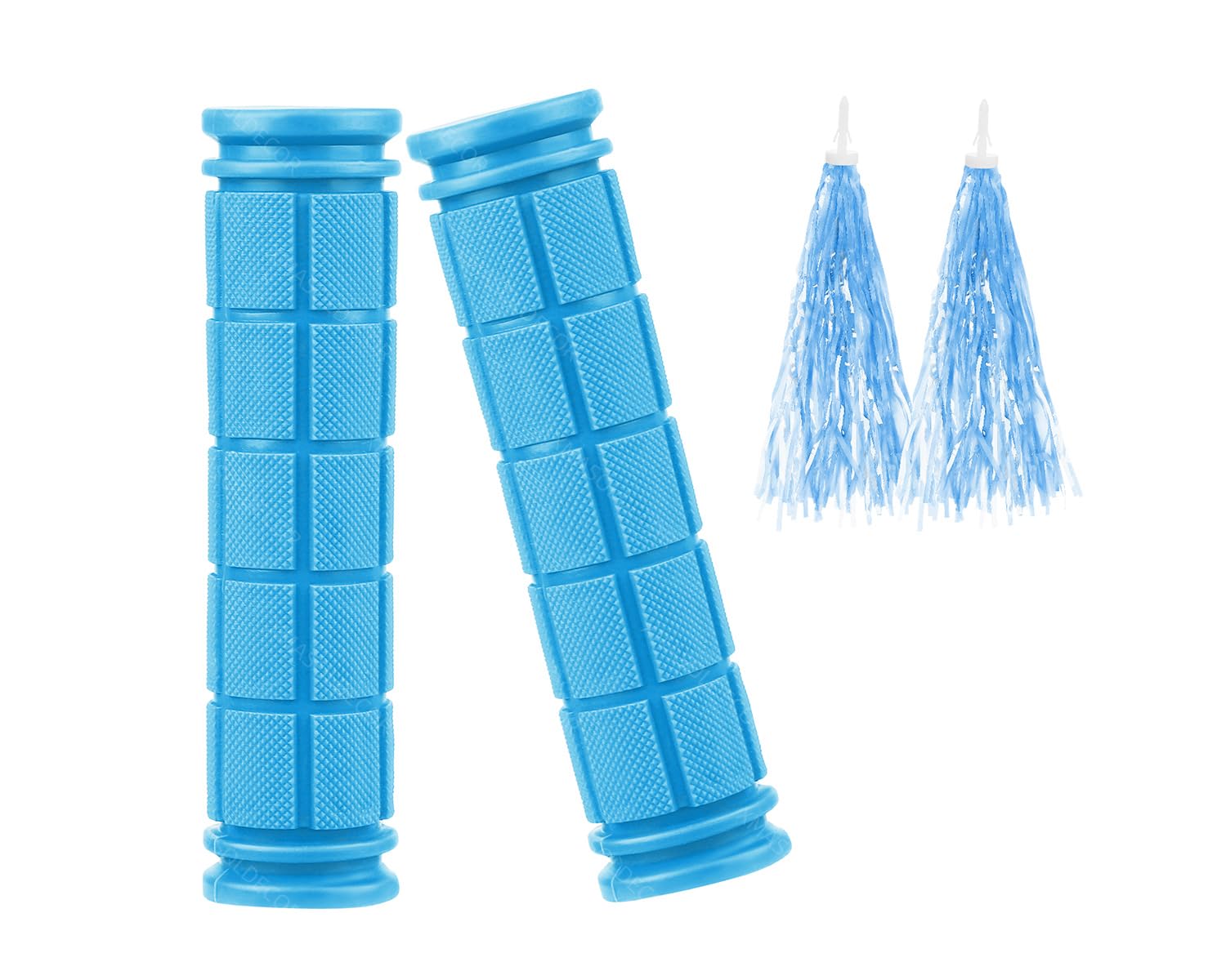 Bike Handlebar Grips with Tassel Streamers for Kids Girls Boys, Non-Slip Rubber Bicycle Handle Grips for BMX MTB Mountain Bicycle Scooters Tricycle Replacement Parts