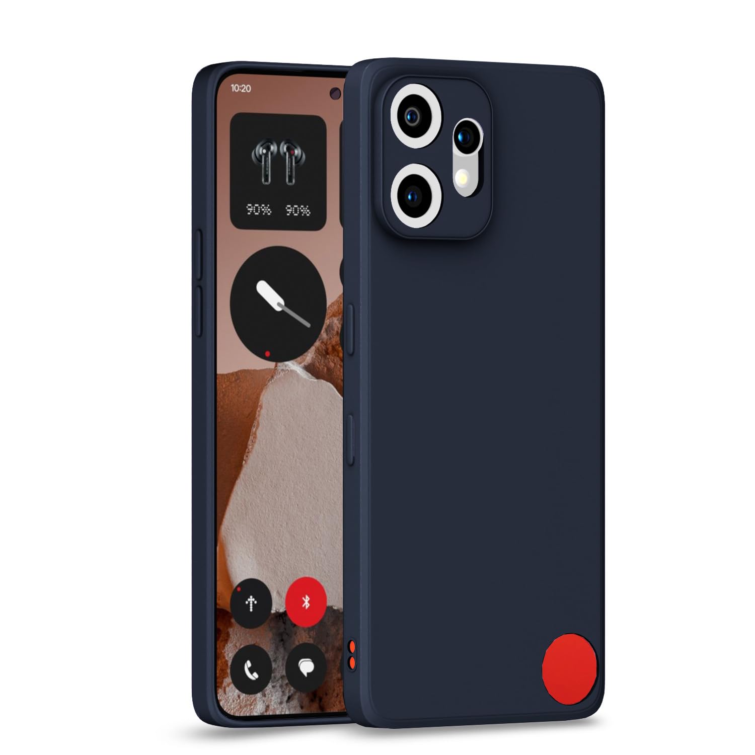 Amazon Basics Back Cover for CMF by Nothing Phone 2 Pro 5G | Camera Protection Shockproof Soft Matte Silicone Bumper Case (Blue)