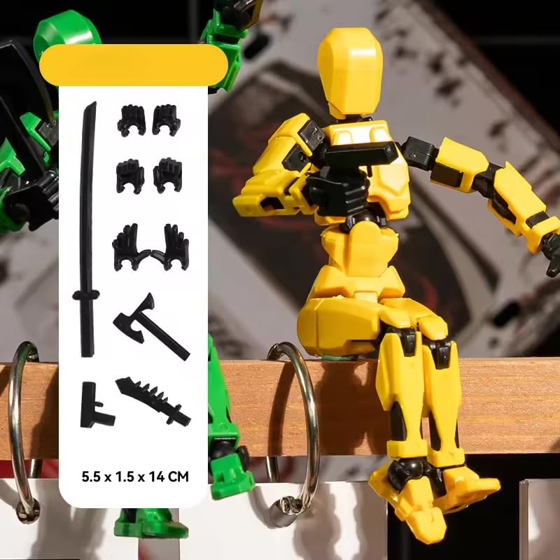 Image of ONNGEO 3 PC Titan Dummy 13 Action Figure Robot Polyarticular Movable Titan 13 Action Figure Action,3D Printed Toys for Desktop Decor&Game Lovers