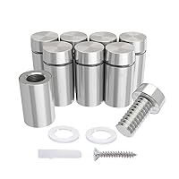 Vista 5 de LuckIn Paquete de 20 tornillos de separación (1/2 pulgada de diámetro x 3/4 pulgadas de largo), accesorios de montaje de acero inoxidable