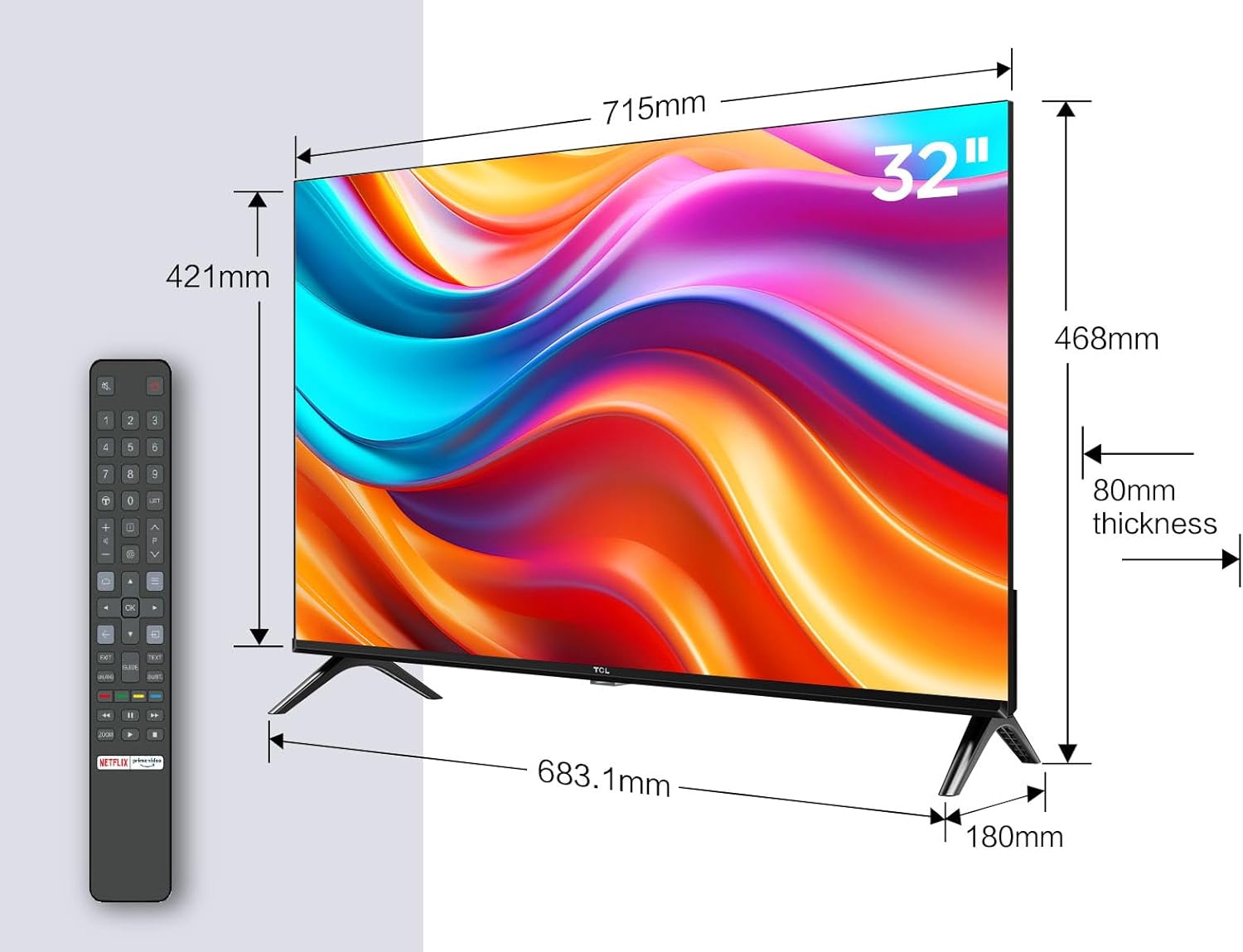 TCL 32S5400AF 32-Inch FHD HDR Frameless Smart Android TV 2024