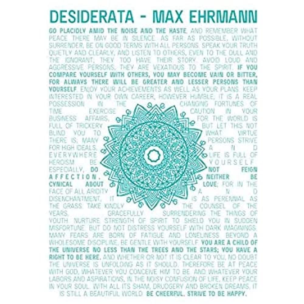Fine Art Prints Desiderata Mandala Ehrmann Typography Canvas Wall