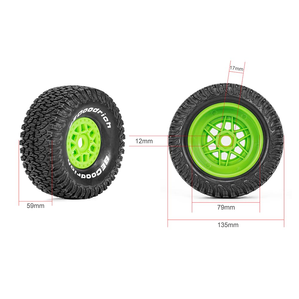 PYFORE for 1/7 MOJAVE UDR short truck special tire road sand off-road tire. (White/Large Texture)