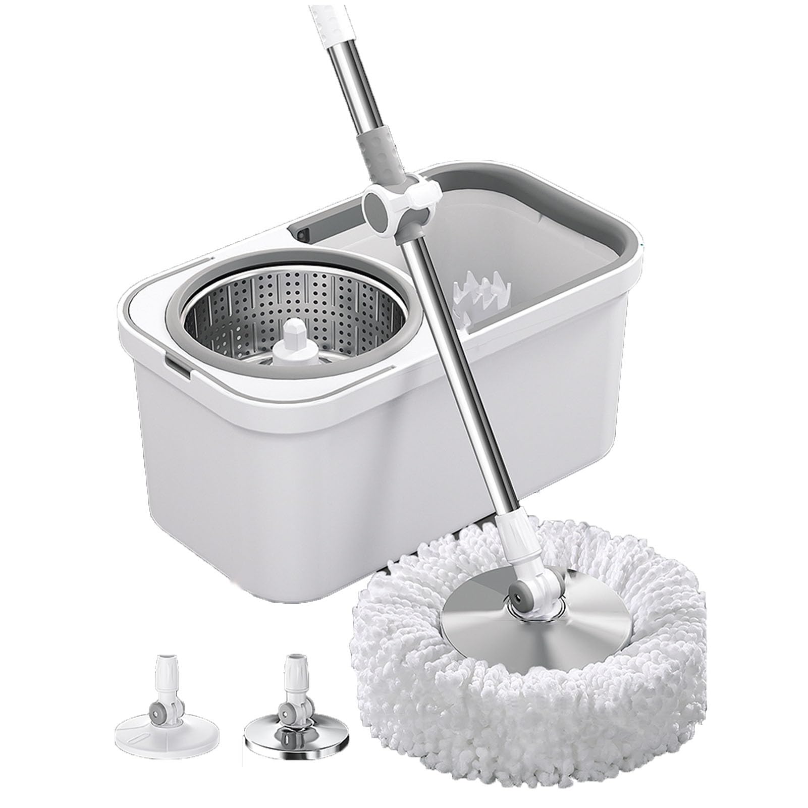 Mop and Bucket with Wringer Set, 12L (3.17 Gallon) Plastic Mop Bucket Wet and Dry Use,Comfortable Durable Grip Pour Handle for Floor, Window and Household Cleaning