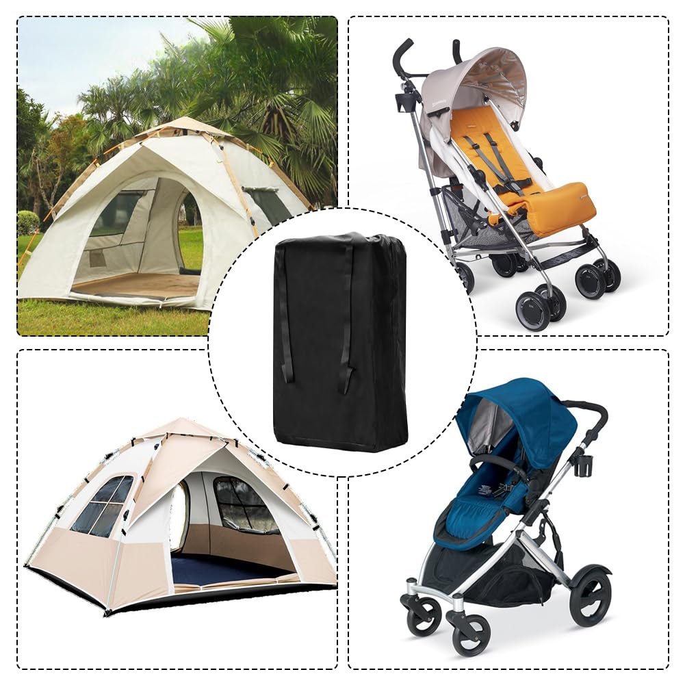 Bolsa Carro Bebe,Universal Bolsa de Transporte Cochecito Bebé Bolsas Impermeable de Viaje para Avión,Bolsas de Viaje para Cochecito,Impermeable Funda Silla Paseo para Coche Infantil, con Correa,Negro — view 7