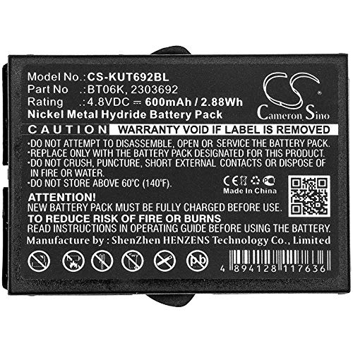 TECHTEK Batterie 600mAh Compatible avec [Ikusi] 2303692, ATEX transmitters, RAD-TF transmitters, RAD-TS, T70 1 ATEX, T70 2 handhelds, T70-1, T70-2, T71, T72 TM70, TM70 ran FBA