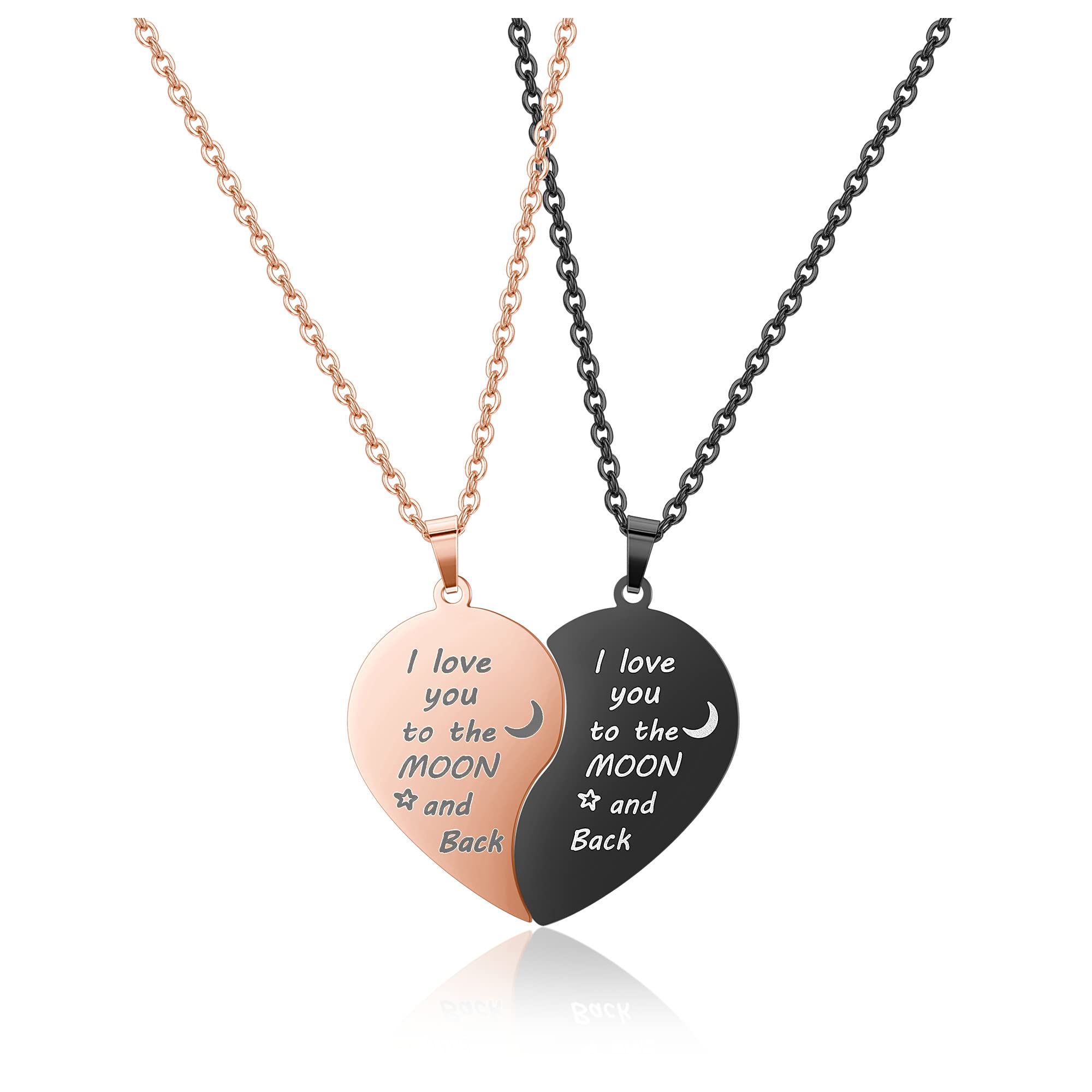 Couple Necklace For Boyfriend And Girlfriend Two Inital Necklace - Main Image