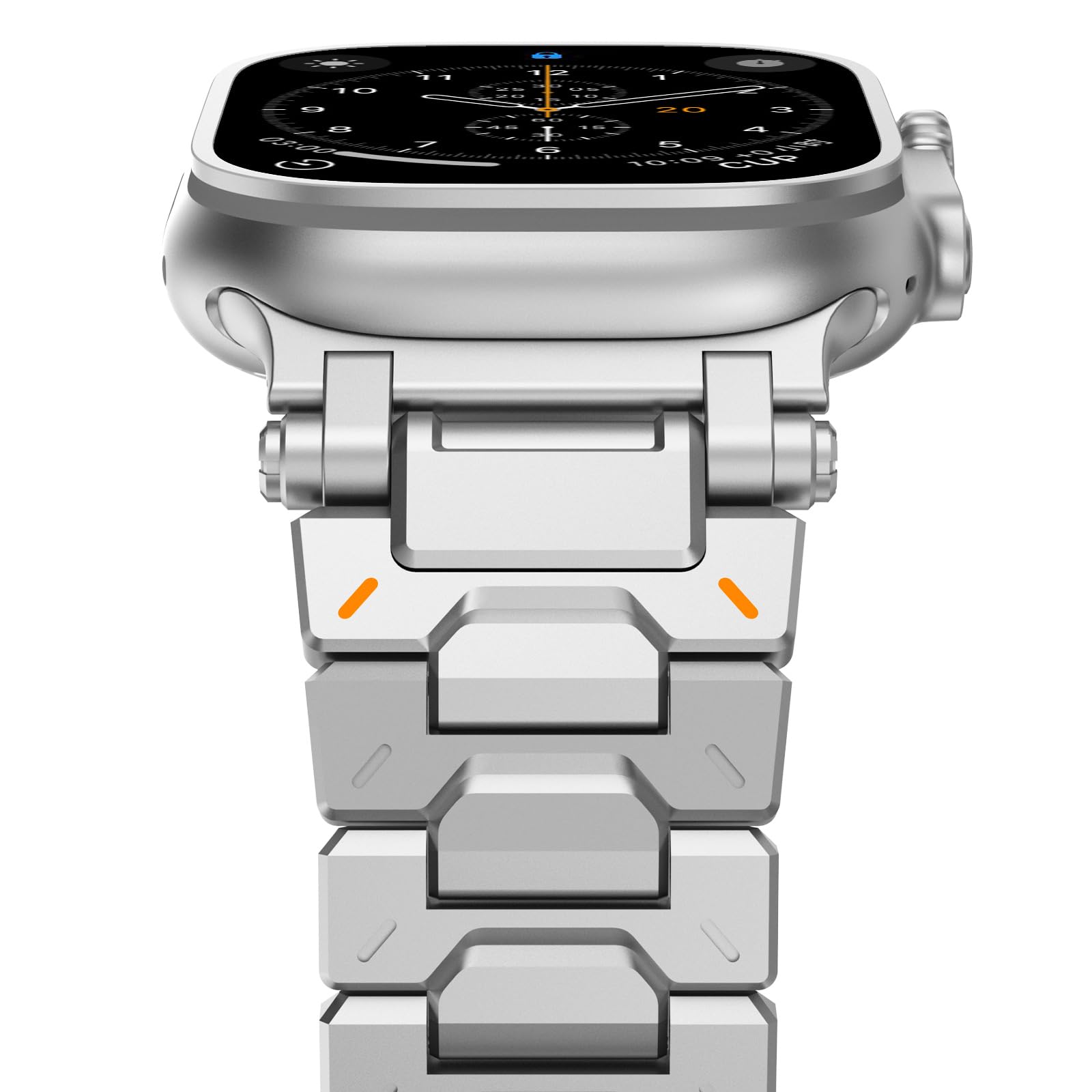 NewWays Metal Strap Compatible with Apple Watch Straps 49mm 46mm 45mm 44mm 42mm(Series 3 2 1),Stainless Steel Replacement Band for iWatch Ultra 3 2 1 Series 11 10 9 8 7 6 5 4 3 2 1 SE,Silver