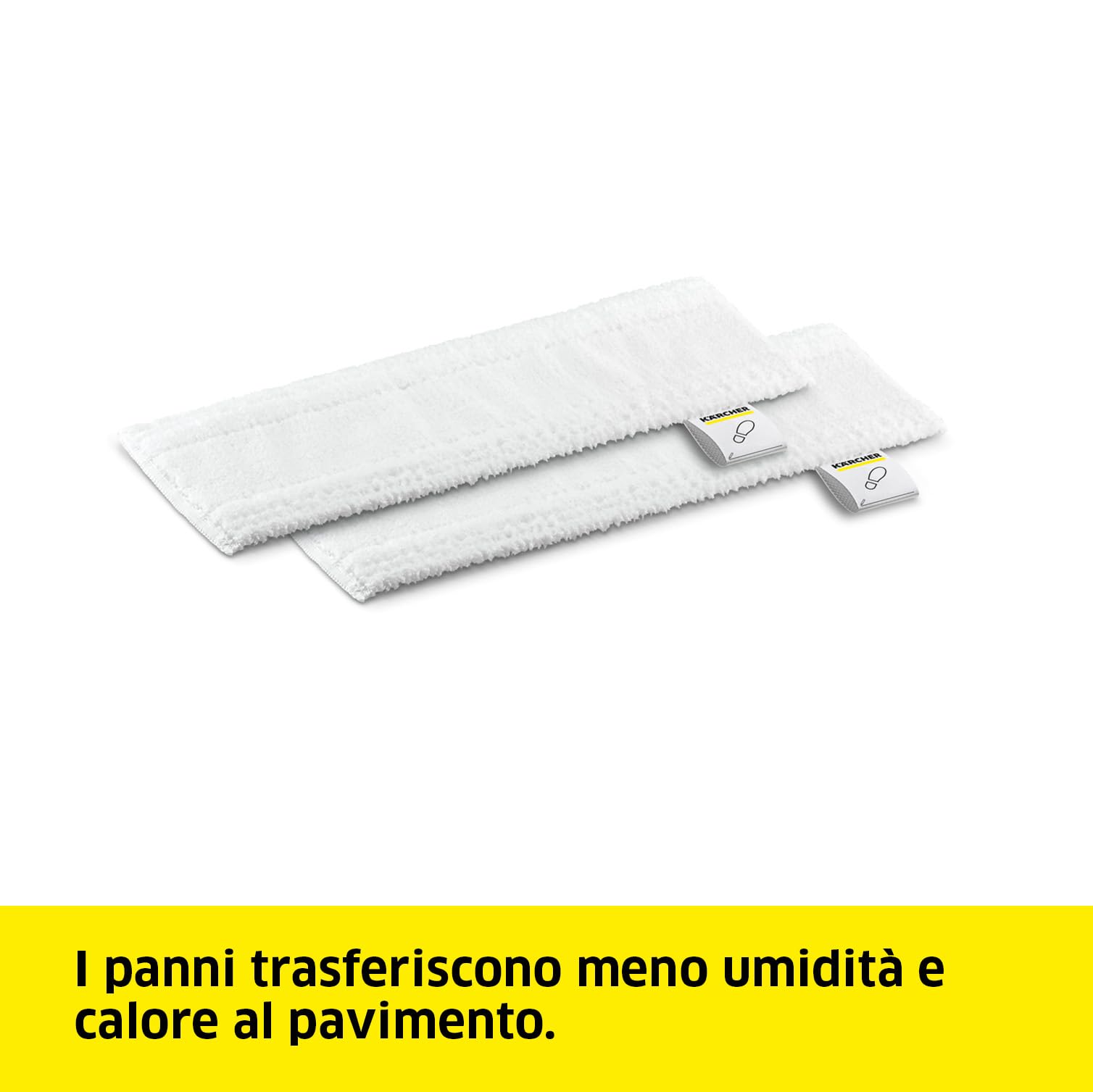 KÄRCHER Set di panni per pavimenti delicati EasyFix con 2 panni morbidi di alta qualità per la pulizia di pavimenti sigillati delicati, accessorio original per i pulitori a vapore Kärcher