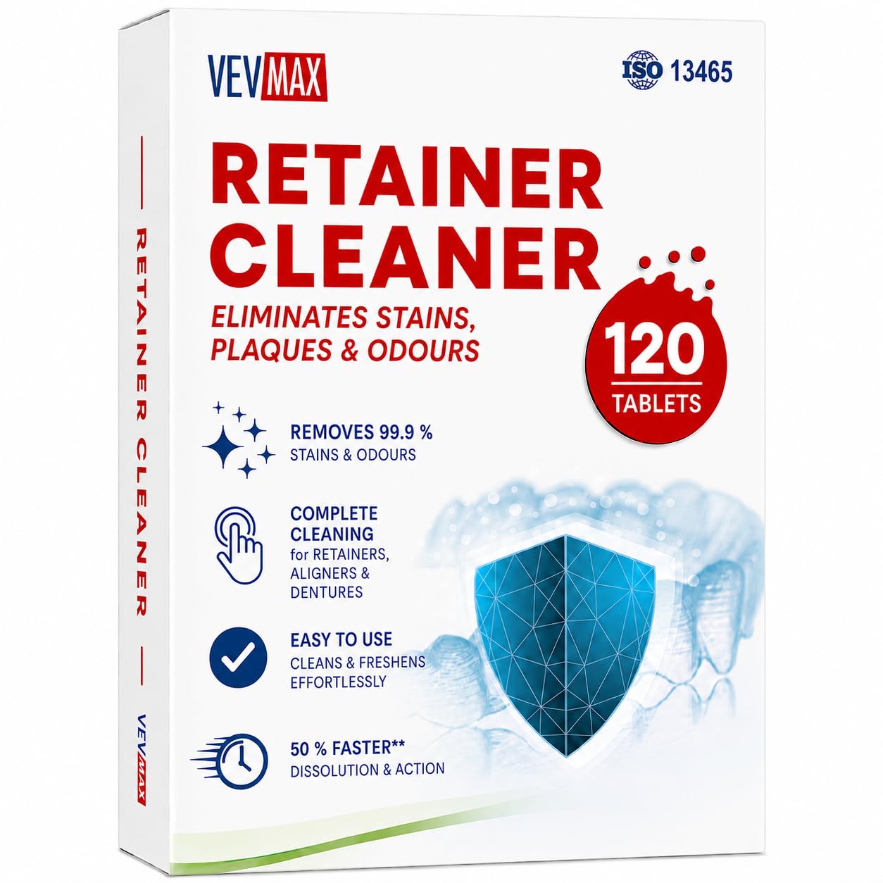 Retaining Cleansing Tablets - 120 Tablets (4 Month Supply) - Denture Cleaning, Removes Stains & Odors, Refreshes Aligners, Mouth Guards, Night Guards-picture-30