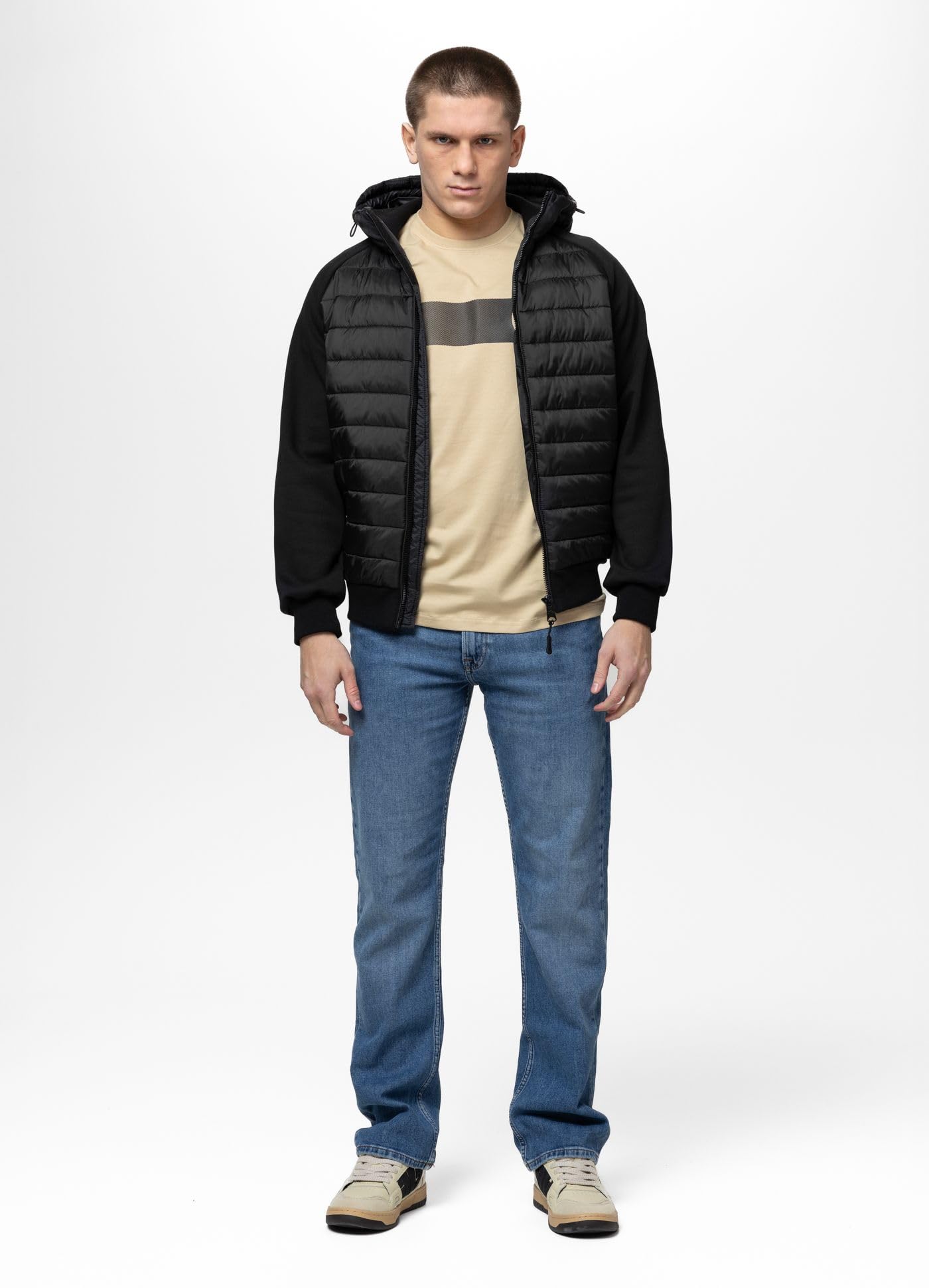PITBULL - Übergangsjacke Herren PALOMAR, Hybridjacke mit Kapuze, Jacke Herren Leicht Gepolstert, Winterjacke Atmungsaktiv, Sportliche Jacket Slim Fit, Leicht Freizeitjacke