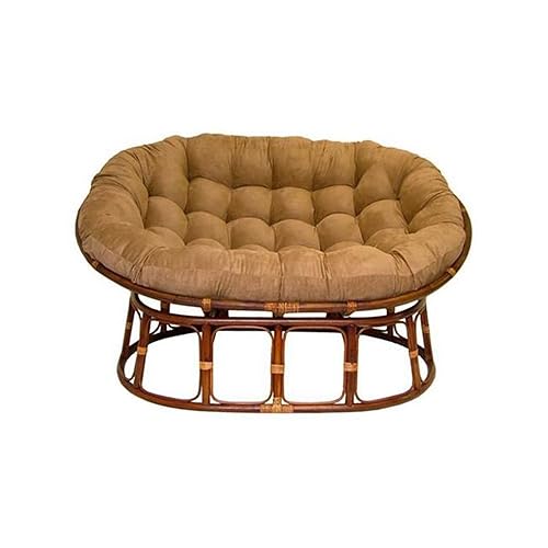 International Caravan Furniture Piece 63x45-Inch Double Papasan with Micro Suede Cushion