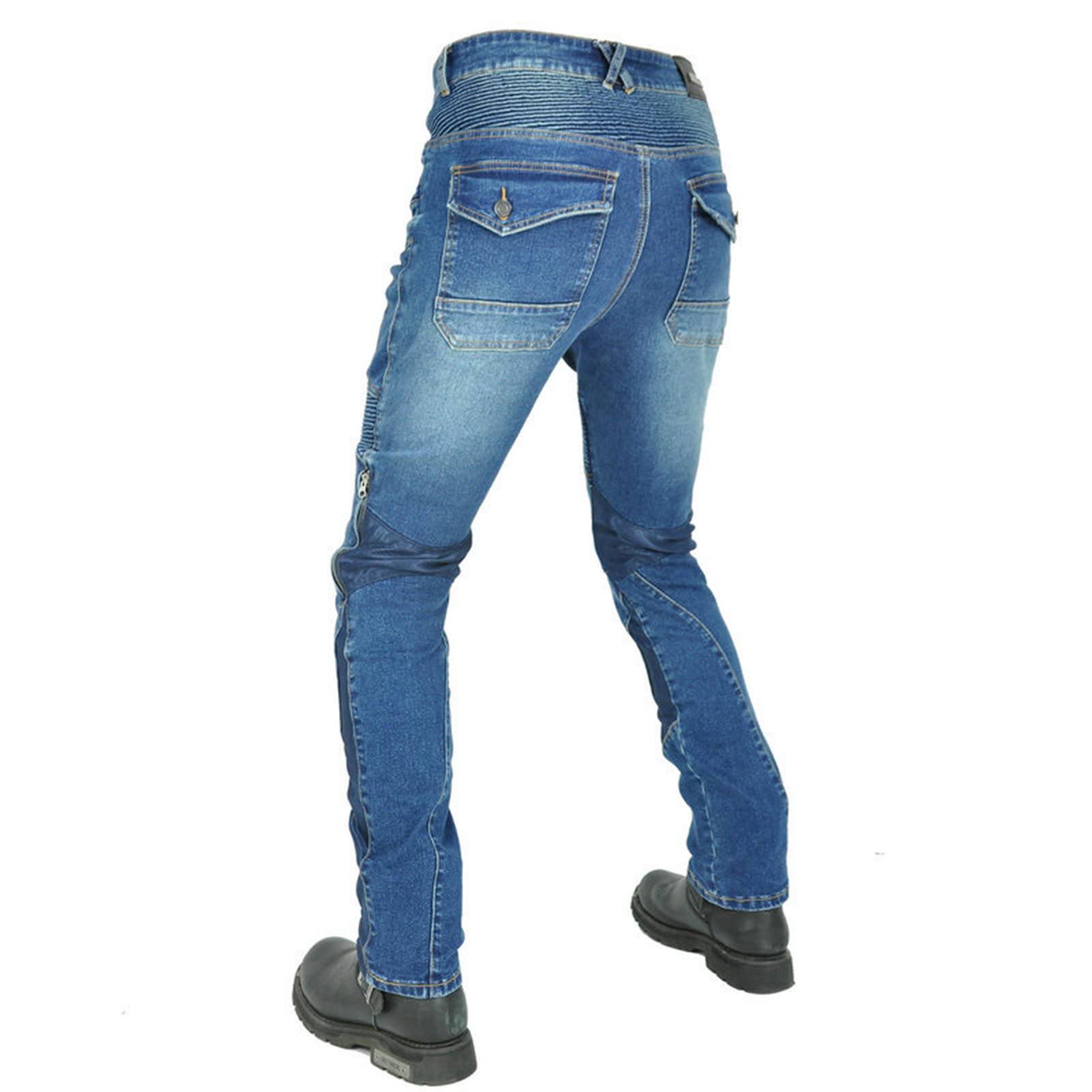 Jeans Moto,Pantaloni Da Moto Da Uomo,Uomo Moto Biker Jeans Rinforzato Protezione Pantaloni Linning Includono Armature (blu,S)