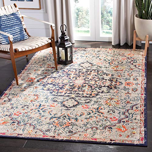 SAFAVIEH Boho Rug for Living Room Dining Room, Bedroom - Madison Collection, Short Pile, in Beige and Black, 91 X 152 cm