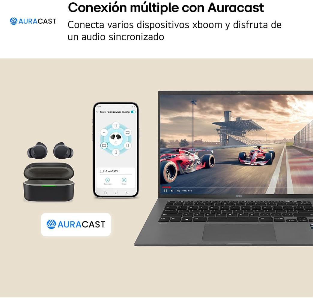 LG,xboom Buds, Auriculares Inalámbricos, Cancelación de Ruido, Cascos inalambricos Bluetooth, Auriculares inalambricos,Auriculares Bluetooth, Negro 9
