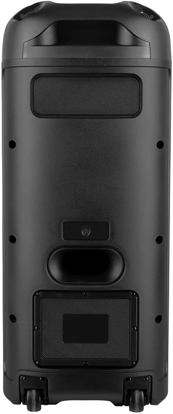 Rear view of the Kaiser MSA-2073 speaker showing the back panel and wheels