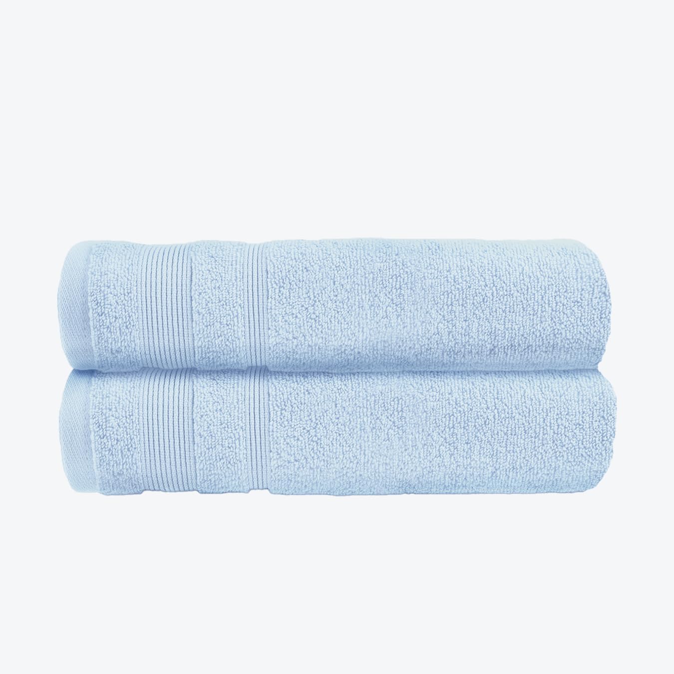 Allure Zero Twist Bath Towel Set for Bathroom, Pack of 2, 70 x 120cm, 100% Egyptian Cotton (Baby Blue) — image 1