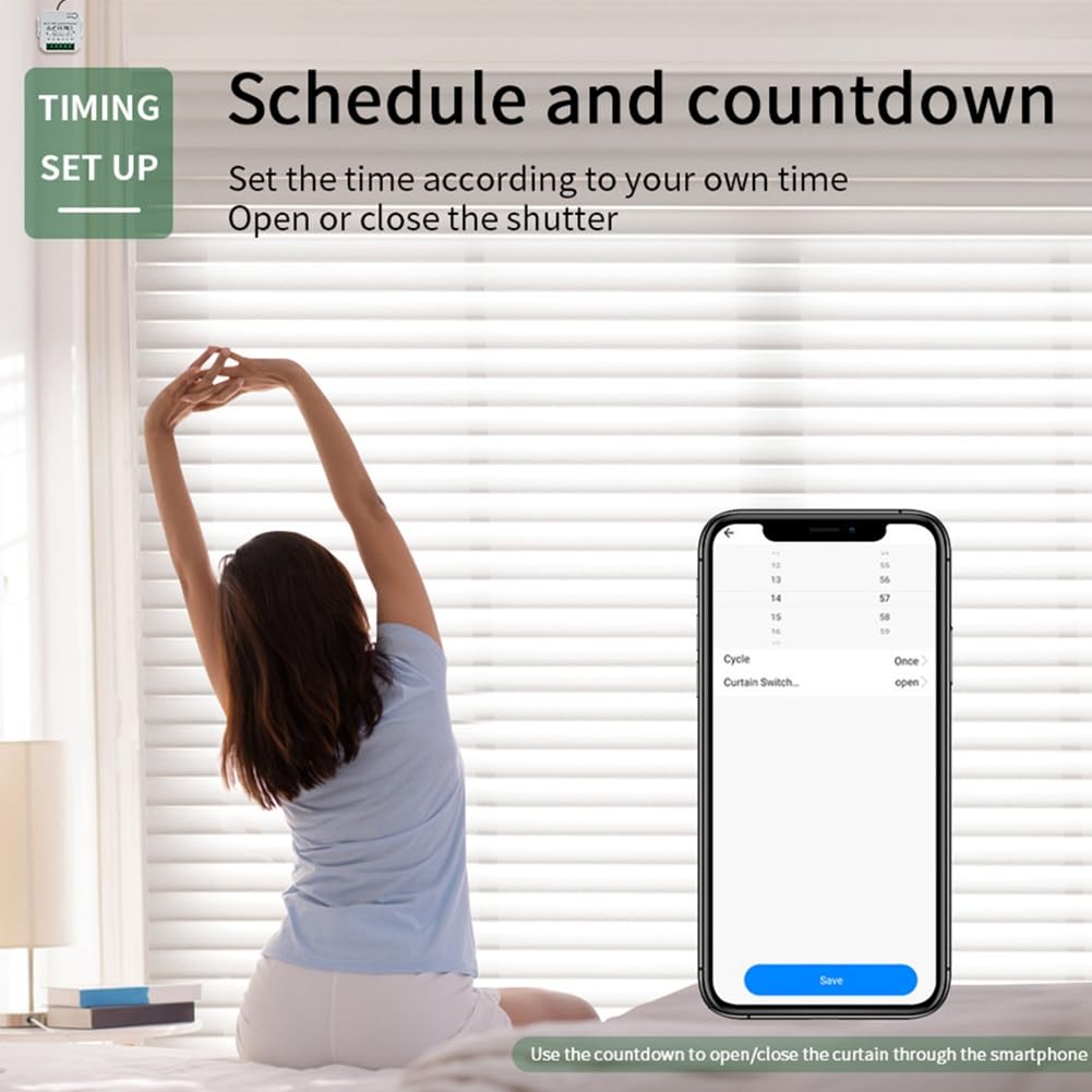 Booso Tuya Smart Curtain Switch WiFi 433Mhz Módulo de Control de Persianas Enrollables con Control Remoto para Persiana Enrollable Eléctrica