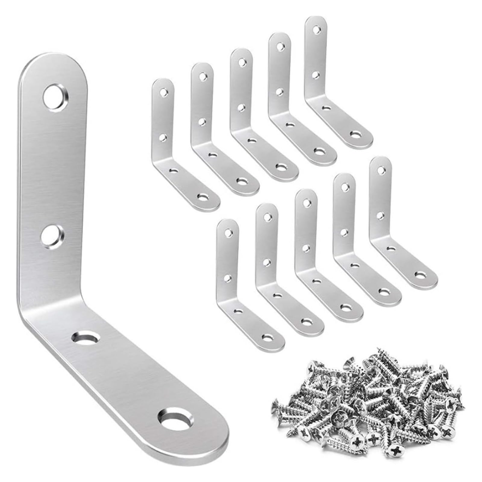 Fhdbekdcldm 40 Pcs 10Pcs 304 Stainless Steel L Brackets, Right Angle Corner Brace