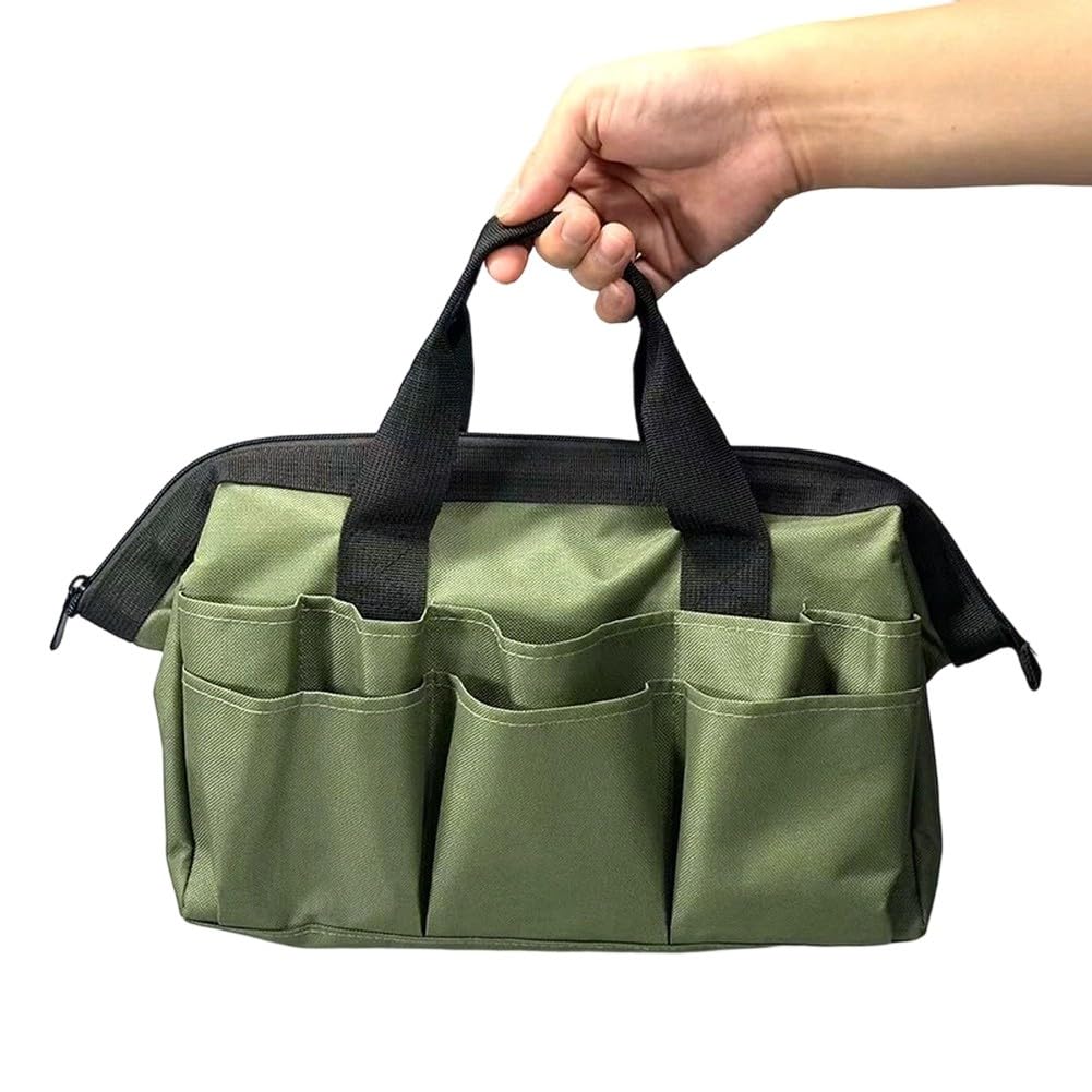 EasyByMall Juego de delantales de herramientas de jardinería, tela Oxford 600D, bolsa de cintura con múltiples bolsillos con correas seguras y botones a presión para cama de flores, parches de