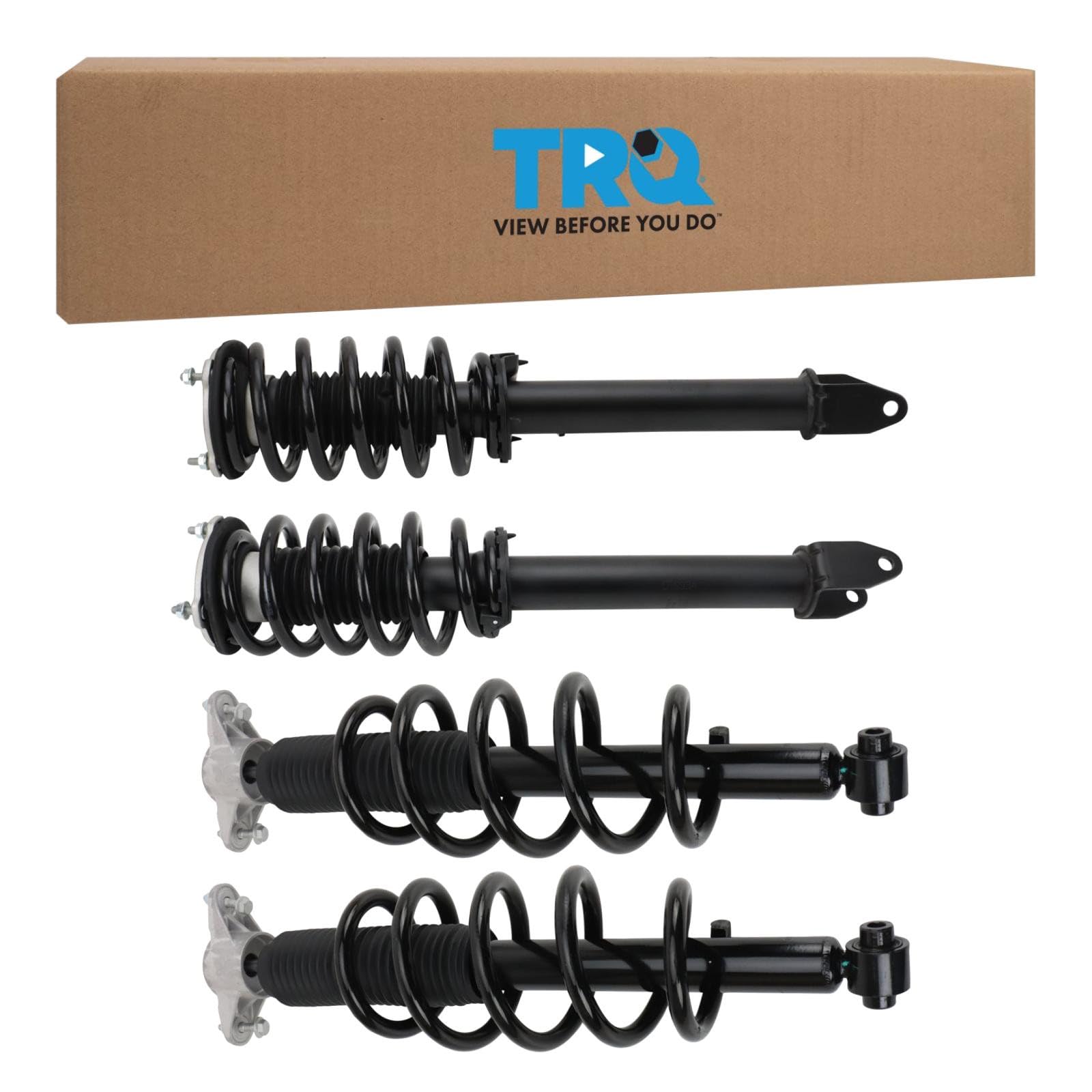 TRQ Front and Rear Complete Strut Assembly &amp; Shock Absorber Kit Complete Strut &amp; Coil Spring Assembly Compatible with 2020-2021 Tesla Y