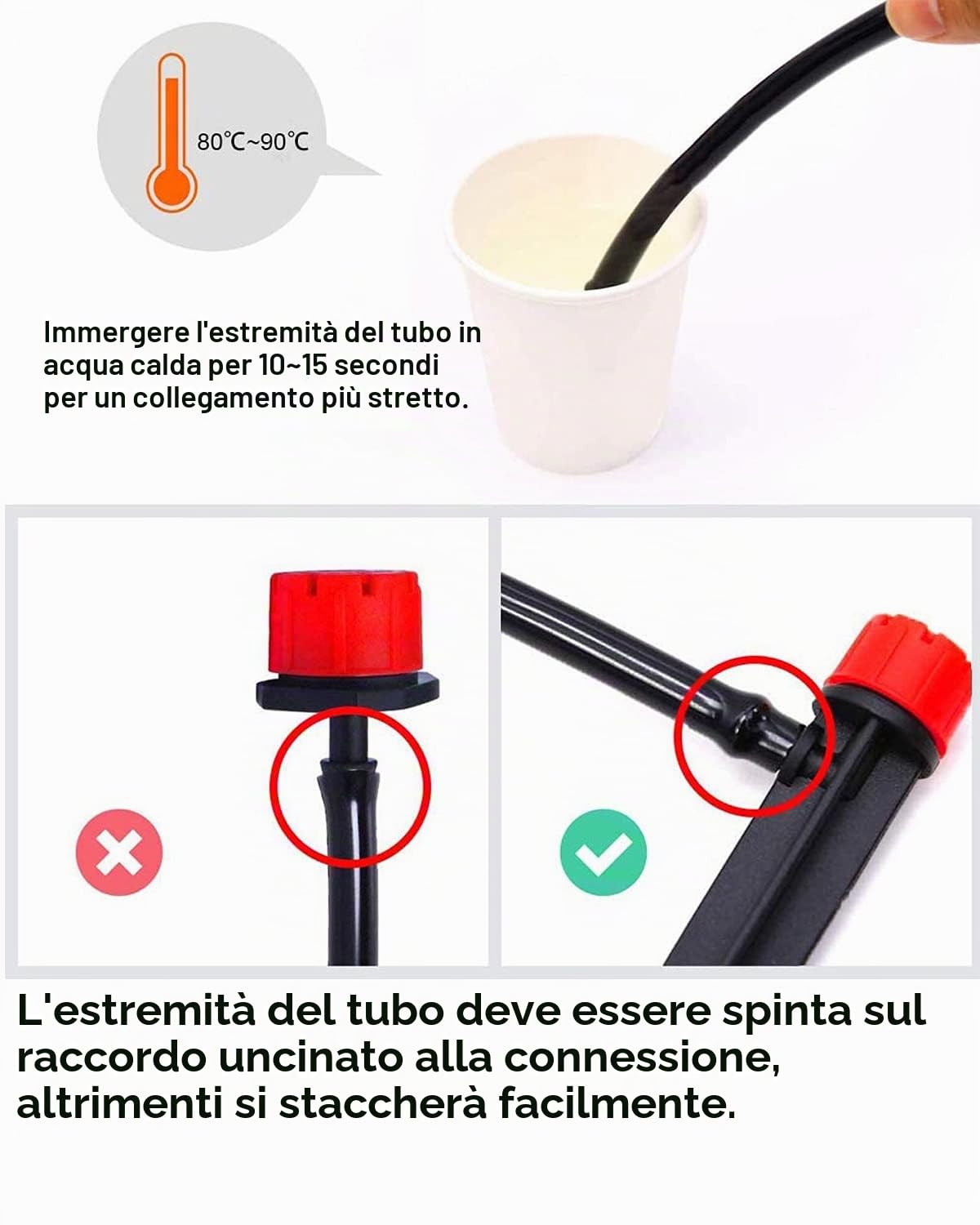 226 FT Kit di Irrigazione a Goccia, MSDADA Giardino con Micro Sistema di Irrigazione Automatico, Kit di Irrigazione per Piante, Ugello Nebulizzatore per Piante Serre, Aiuole, Patio, Prato