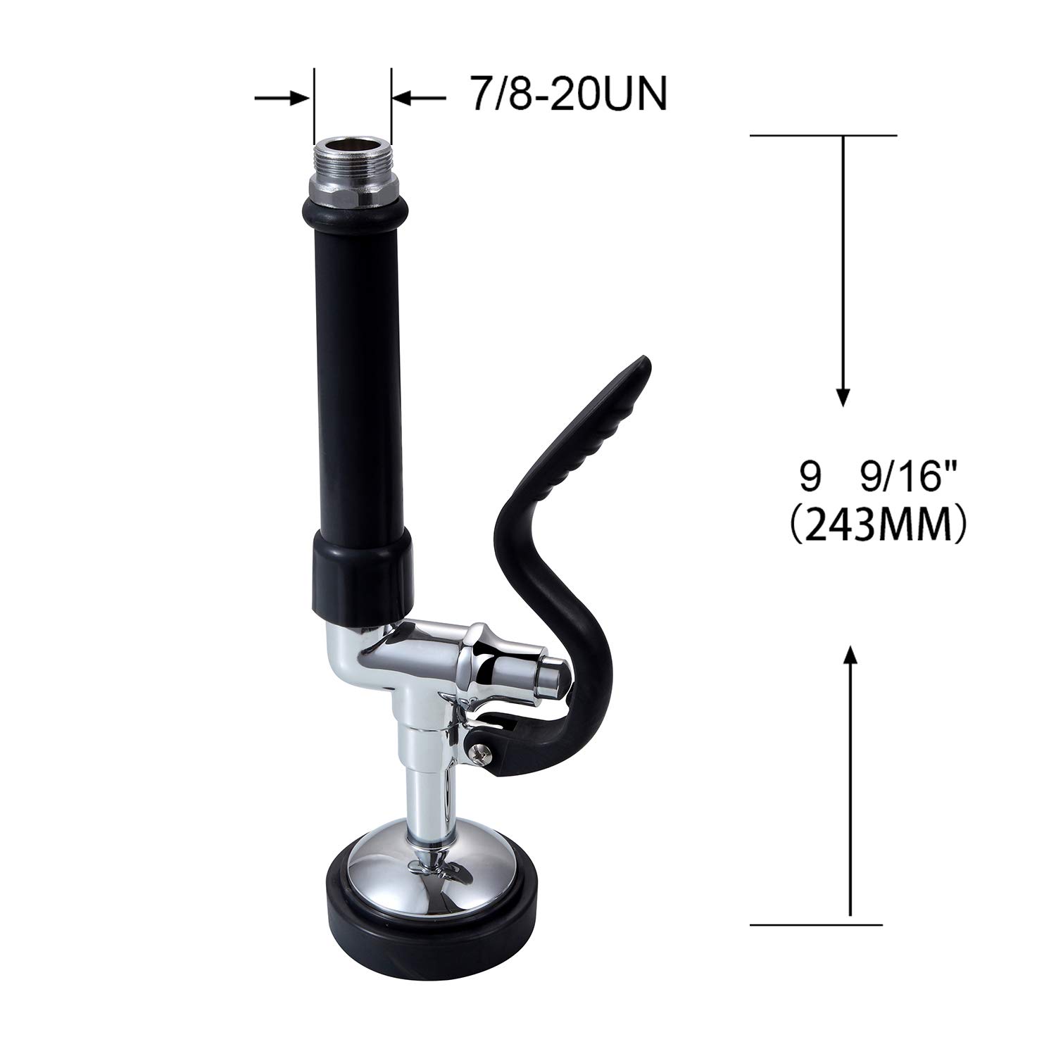 Grifo de cocina con pulverizador de una sola manija con pulverizador extraíble y cabezal de repuesto de latón, Blackt3