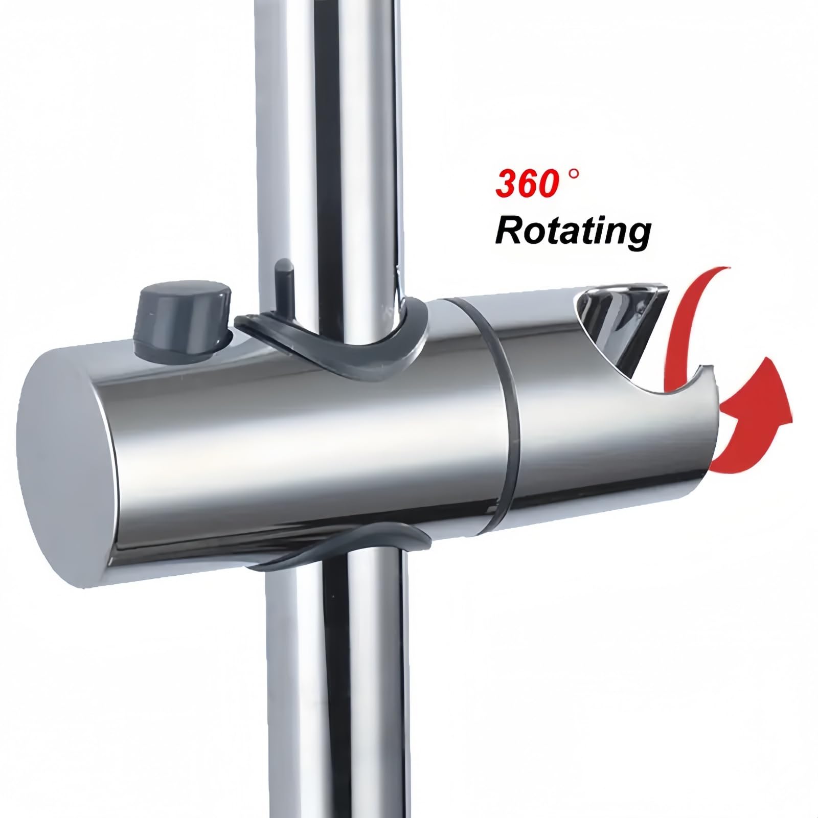 Universal Adjustable Shower Head Holder,Shower Head Holder for Sliding Bar Shower Riser Rail Kit,Shower Bracket,Shower Hose Holder,Shower Riser Rail Slider,Shower Rail Slider,Replacement Shower Clamp - Image 4