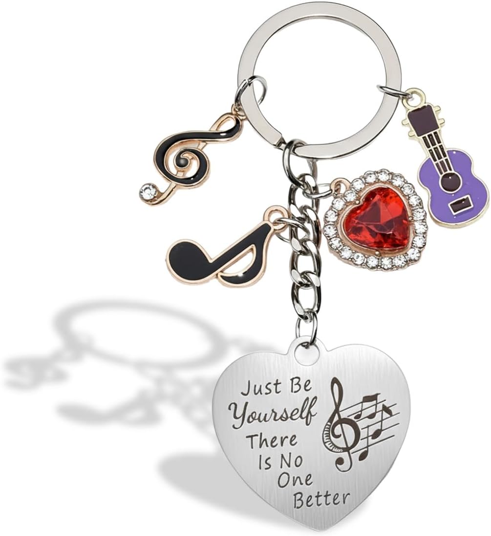 Roe Dolph Guitar Keychain TS Inspired Music Lovers Key Ring Friendship Gifts for Women Fans Merch Collectible Bag Charm