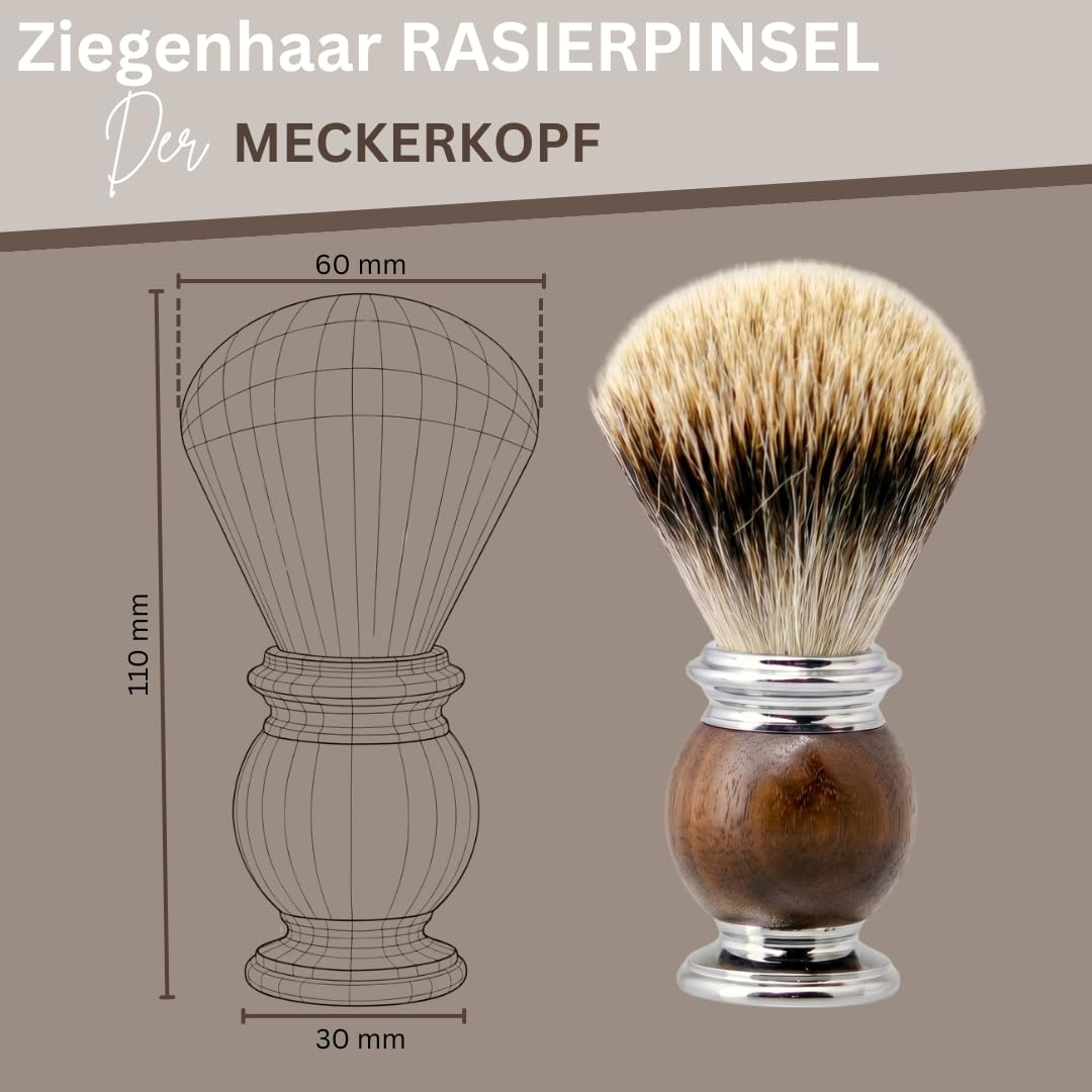 Rasierset Für Manner - Sicherheitsrasierer, Ständer, Schale, Rasierseife, Deo Mouse Creme, Echthaar Rasierpinsel, Geschenkbox Herren - Geschenke Für Männer