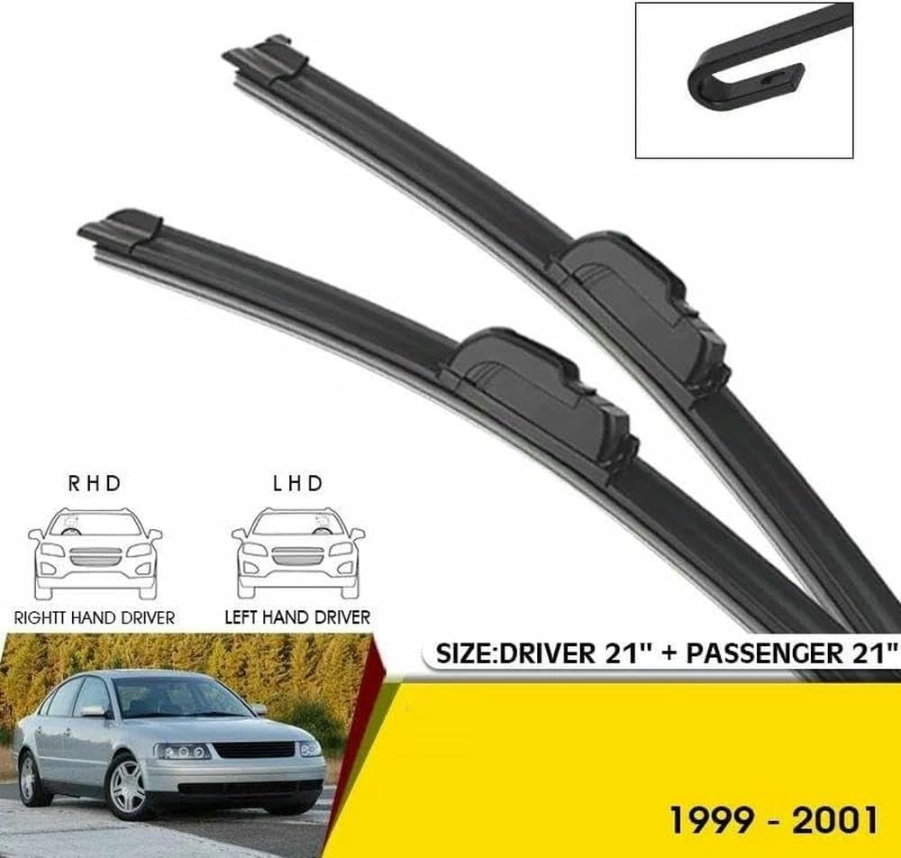 QILING Adecuado para Vo&lkswagen Passat 1999-2001, limpiaparabrisas delantero, limpiaparabrisas de automóvil, limpiaparabrisas delantero,limpiaparabrisas de automóvil(conducción por el lado izquierdo)